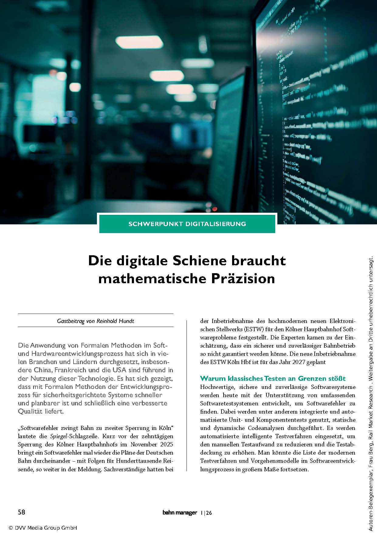 Die digitale Schiene braucht mathematische Präzision_Seite_1 Die digitale Schiene braucht mathematische Präzision_Seite_1